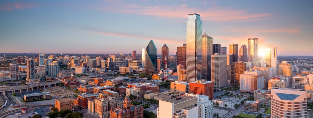 Centre-ville de Dallas au Texas où se trouvent les bureaux d’Optimum Re Insurance Company.